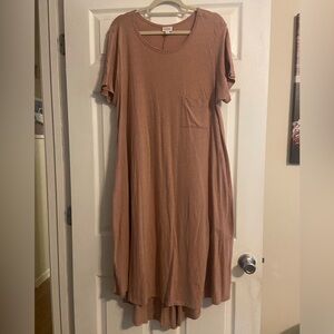LuLaRoe Carly Dress - Dusty Pink 2XL